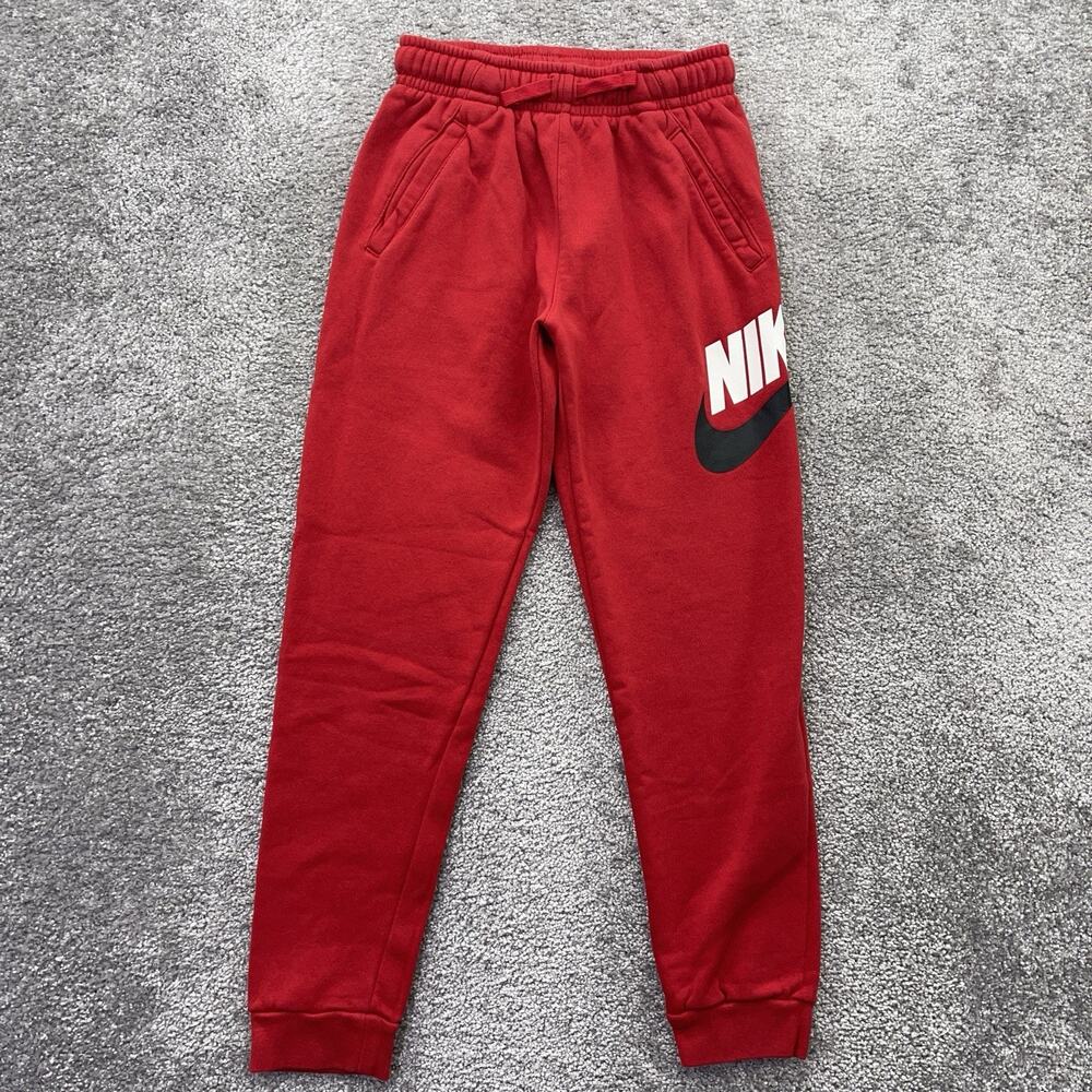 Nike Pants Big Kids Large Sportswear Club Fleece Jogger Red Gym Youth CJ7863